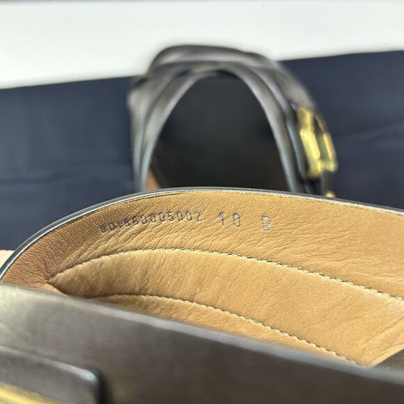 Ralph Lauren PURPLE LABEL Men Stirrup Sandal Brown Burnished Calf Leather Sz 10D main image 6